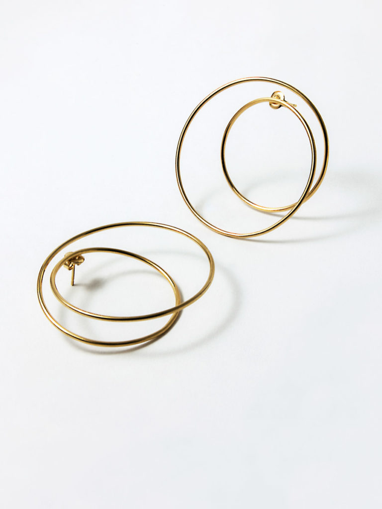 Twist earrings yellow vermeil