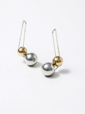 Olympe X-Long earrings silver and yellow vermeil