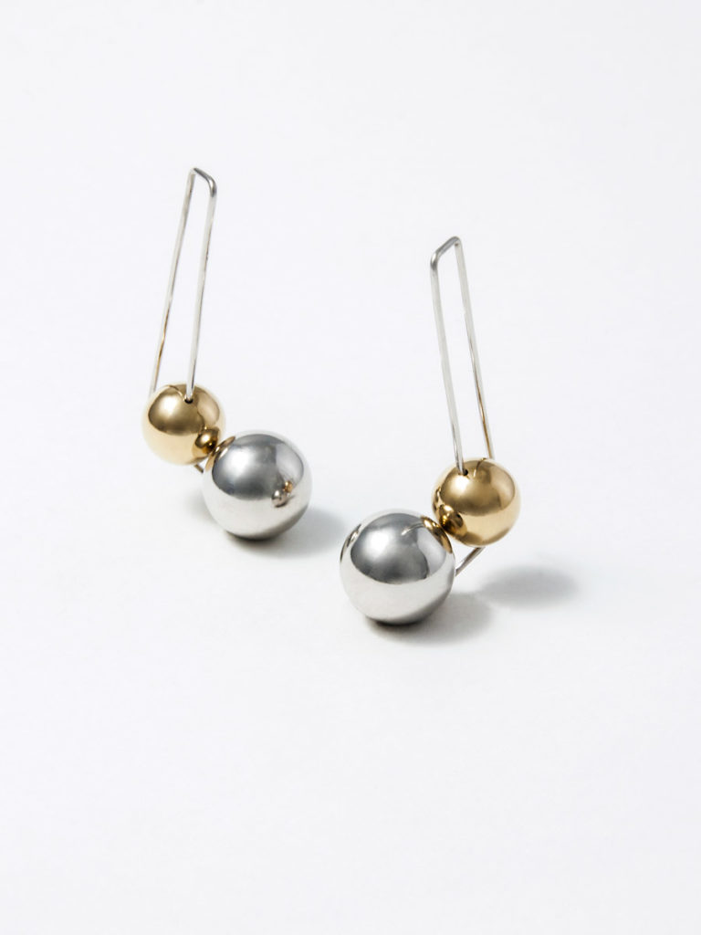 Olympe X-Long earrings silver and yellow vermeil