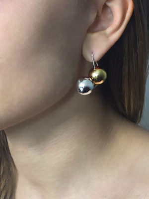 Olympe earring Medium silver and yellow vermeil