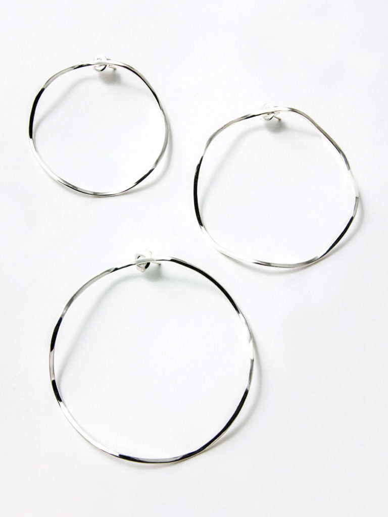Waves earrings silver Large, Medium, Smaill